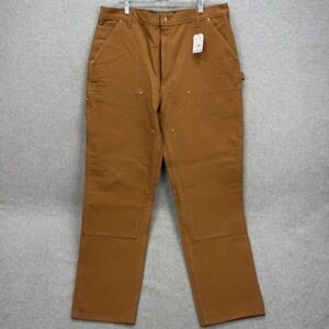 Carhartt Pants Mens 40x34 Brown B01 Double Knee Front Work Loose Duck Canvas USA
